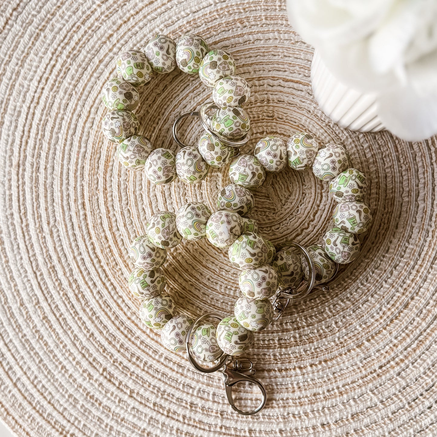 St. Patricks Day Inspired | Handmade Beaded Wristlet | Everyday Essential