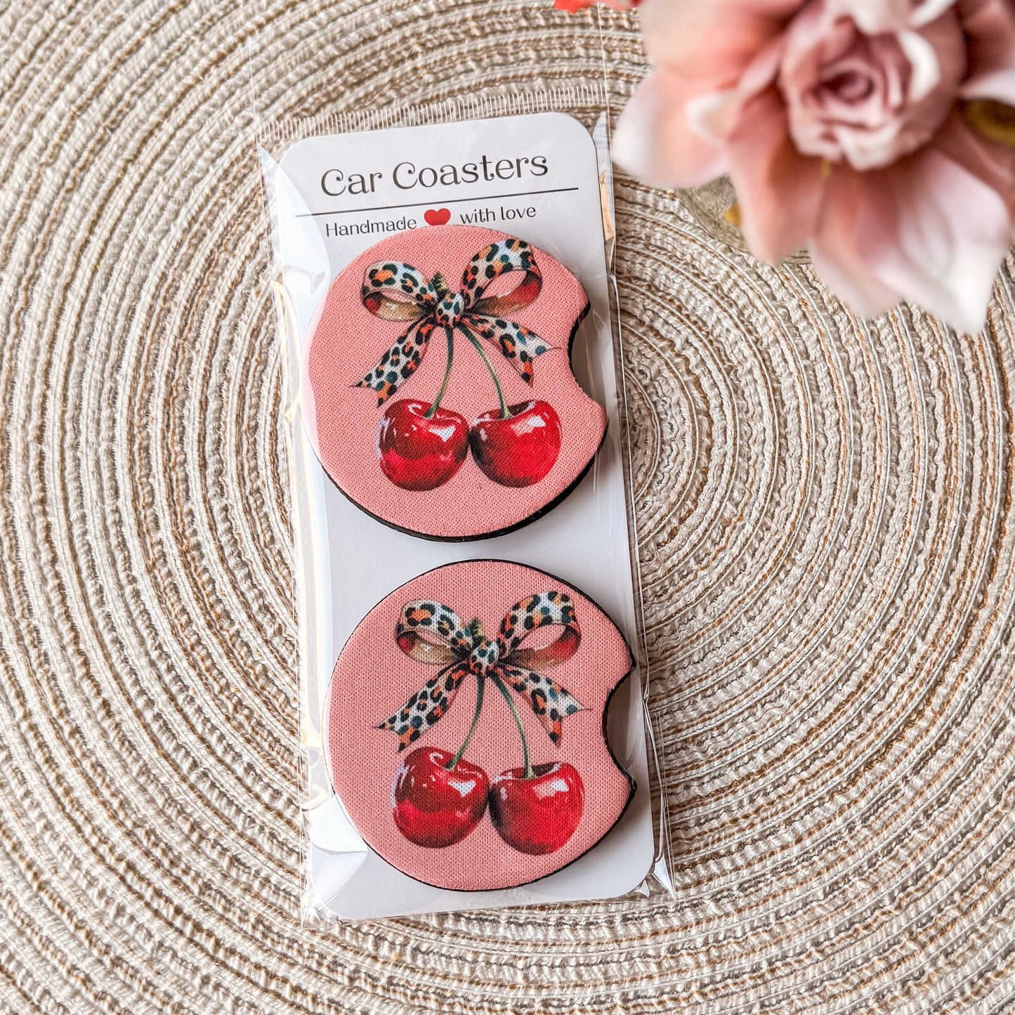 Coquette Cherries | Car Coasters