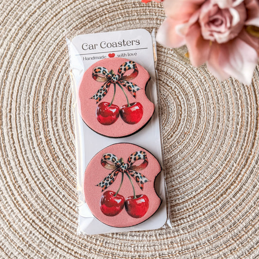 Coquette Cherries | Car Coasters