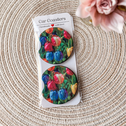 Spring Tulips | Car Coasters