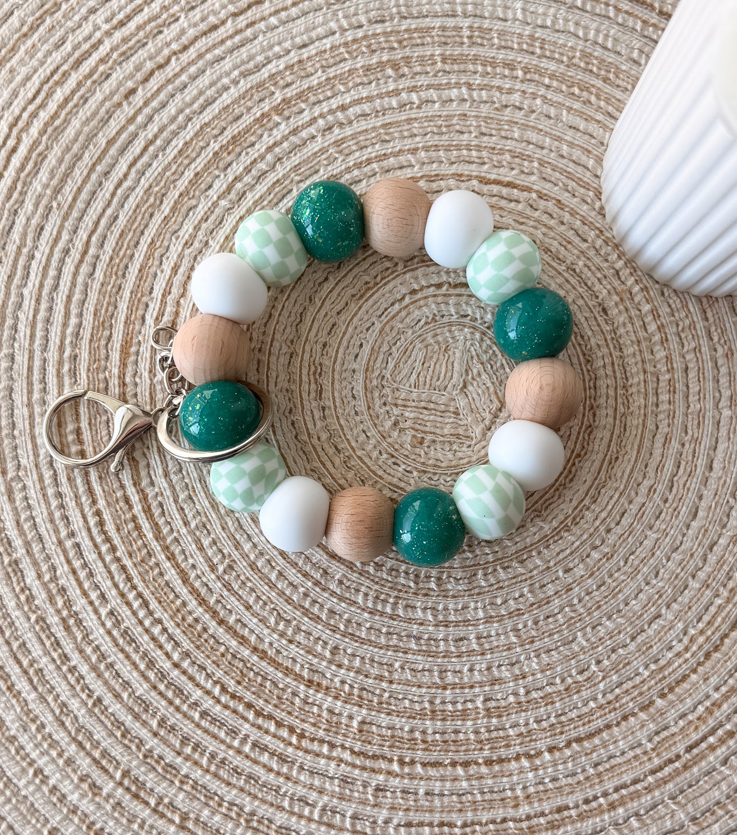 St. Patricks Day Inspired | Handmade Beaded Wristlet | Everyday Essential
