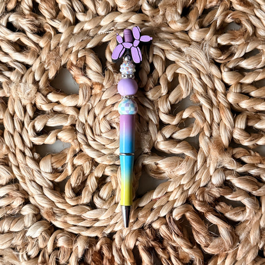 3D Printed Balloon Dog Focal Beaded Pens