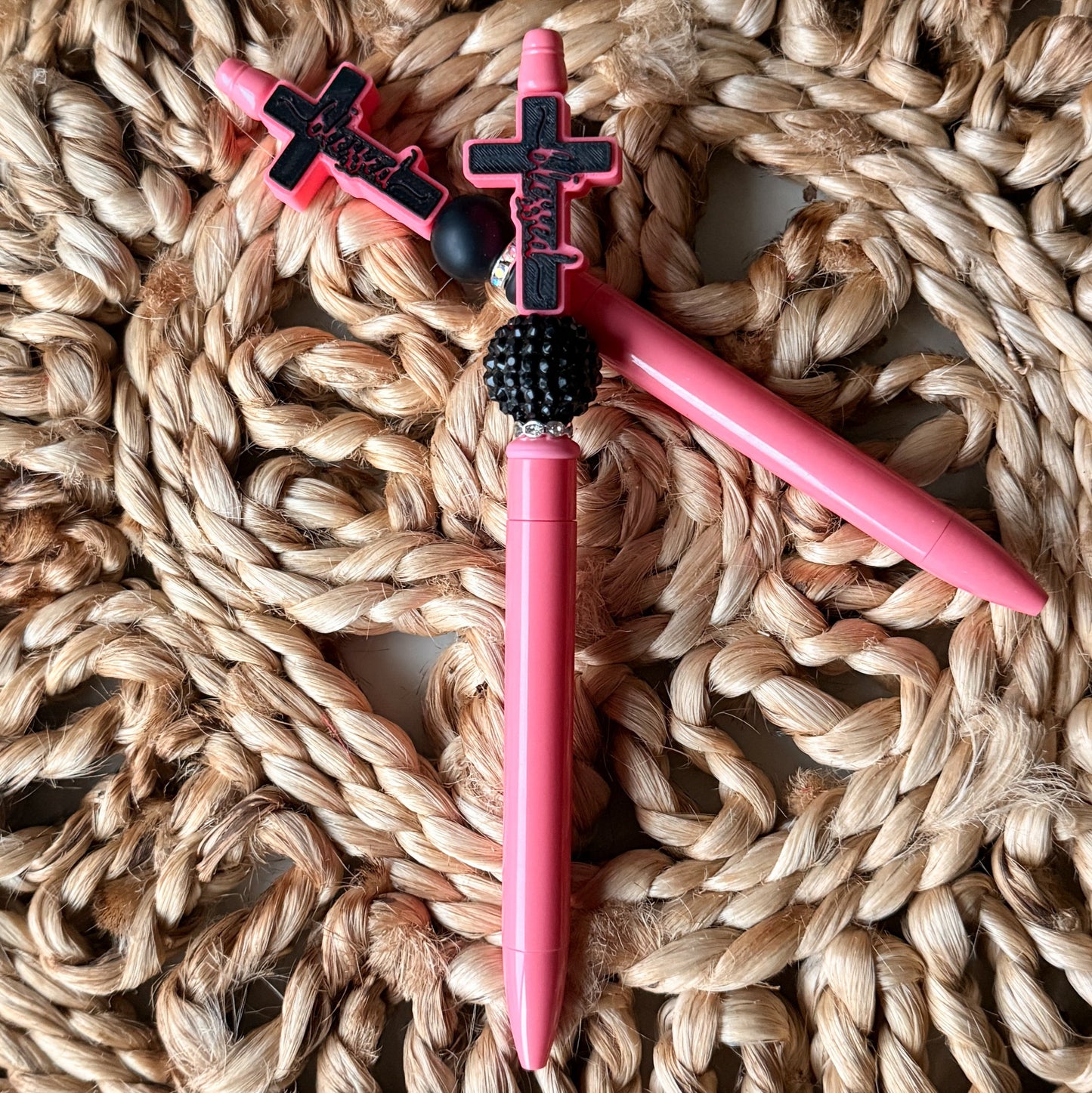 [3D] Blessed Cross | Beaded Pen