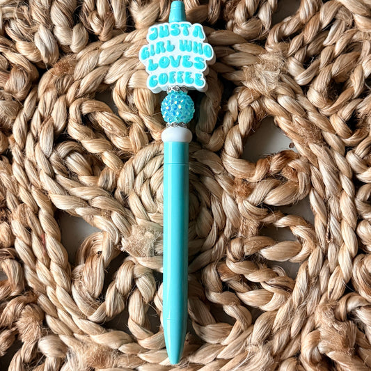[3D] Just a Girl Who Loves Coffee | Beaded Pen