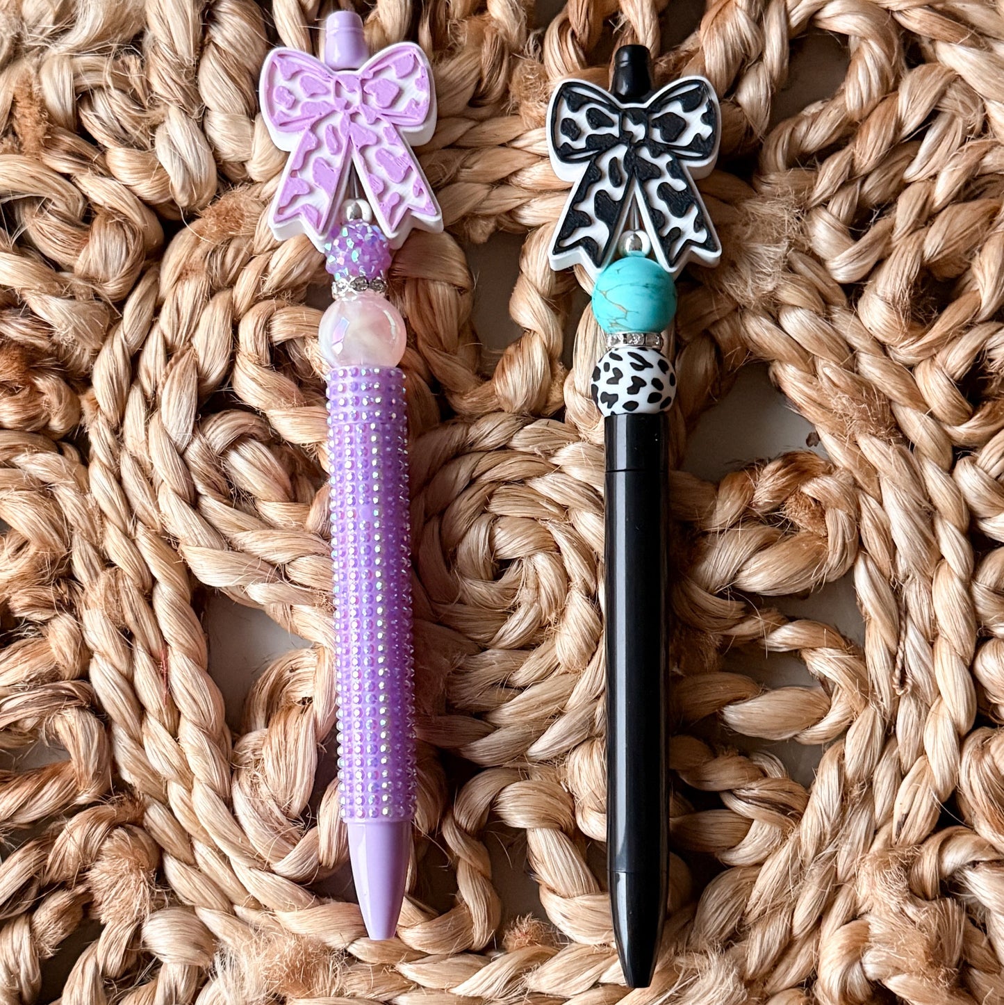 3D Cow Print Bow Focal Pens