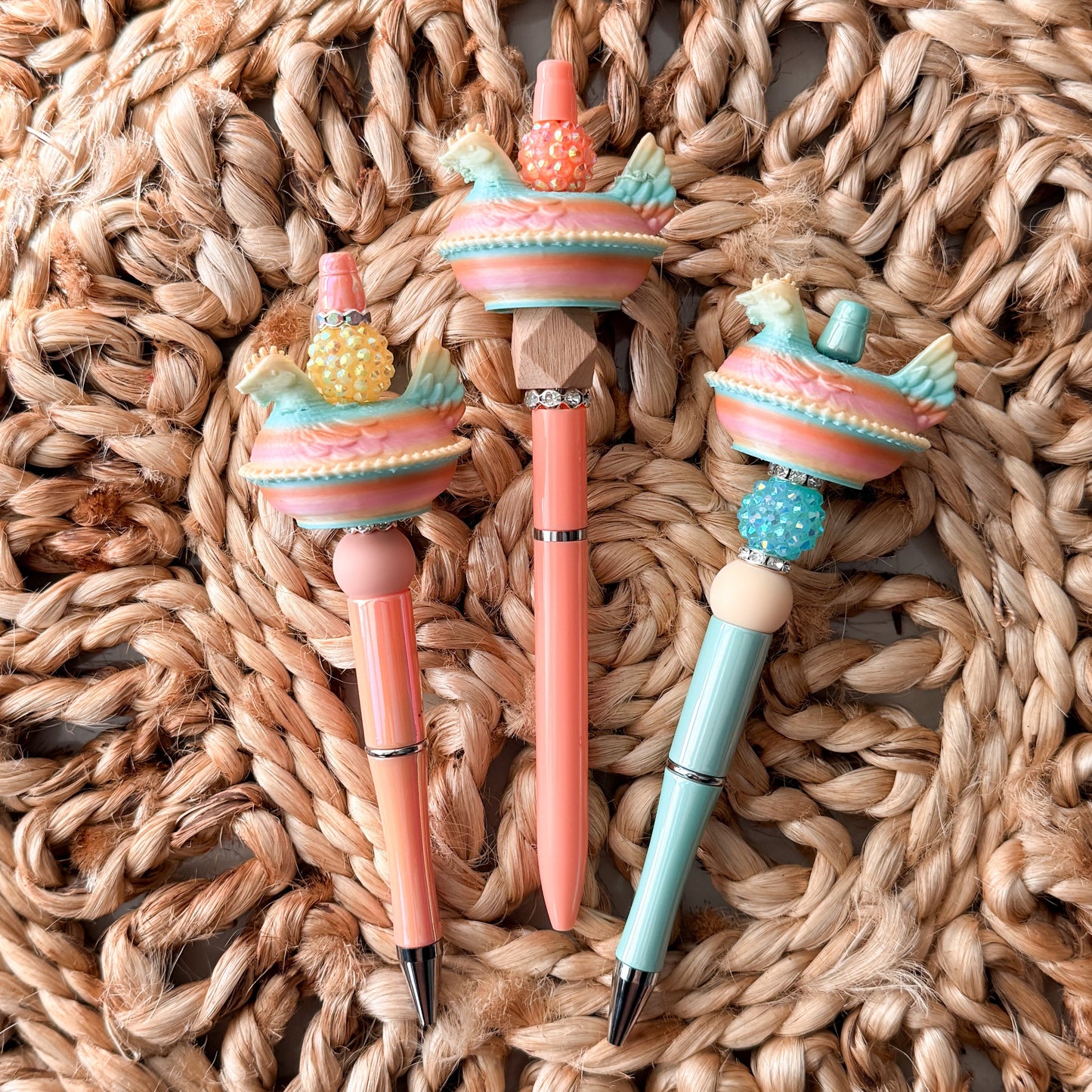 3D Chicken Focal Bead Pen
