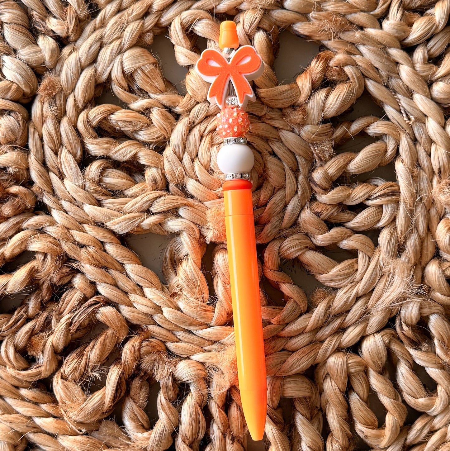 [3D] Orange Bow | Beadable Bow