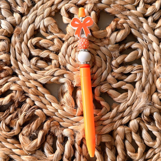 [3D] Orange Bow | Beadable Bow
