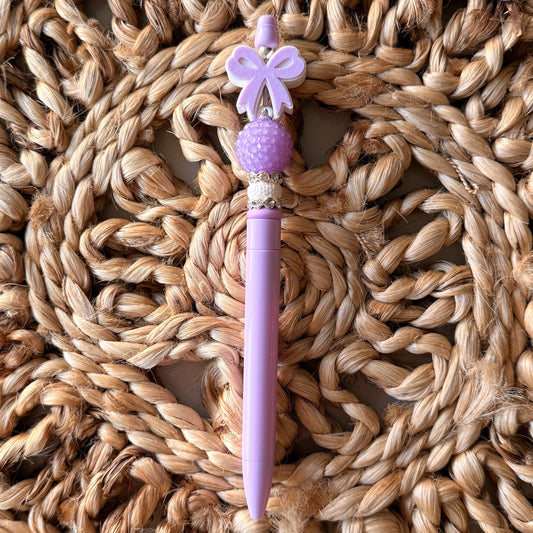 [3D] Purple Bow | Beadable Pen