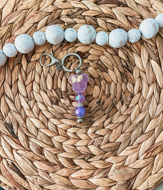 Sugar Mouse Head Keychain [Purple]