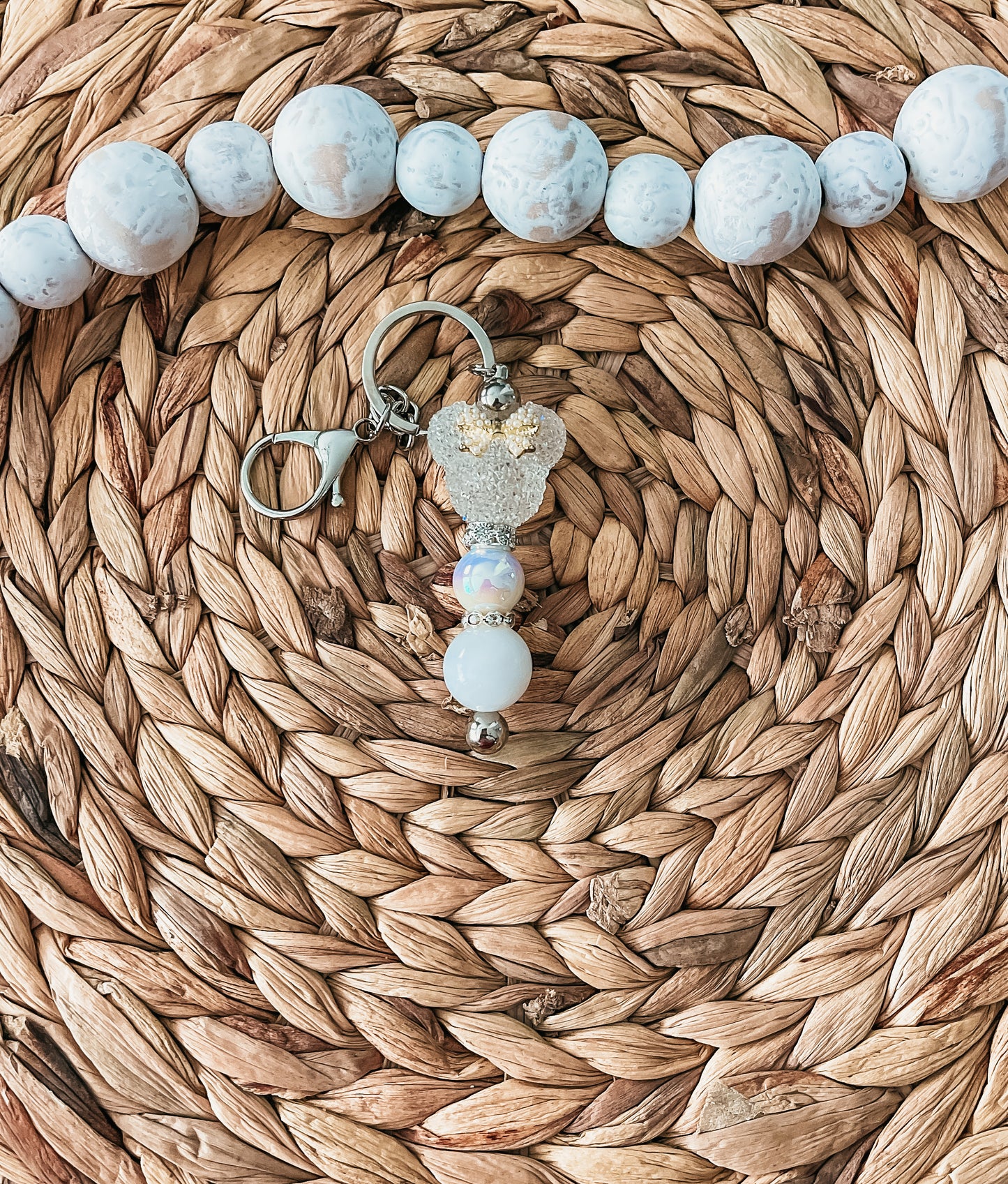 Sugar Mouse Head Keychain [White]
