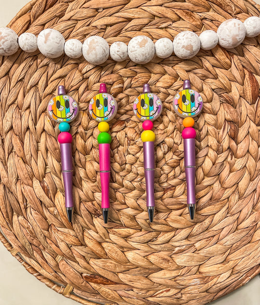Rainbow Daisy Smiley Face| Pen