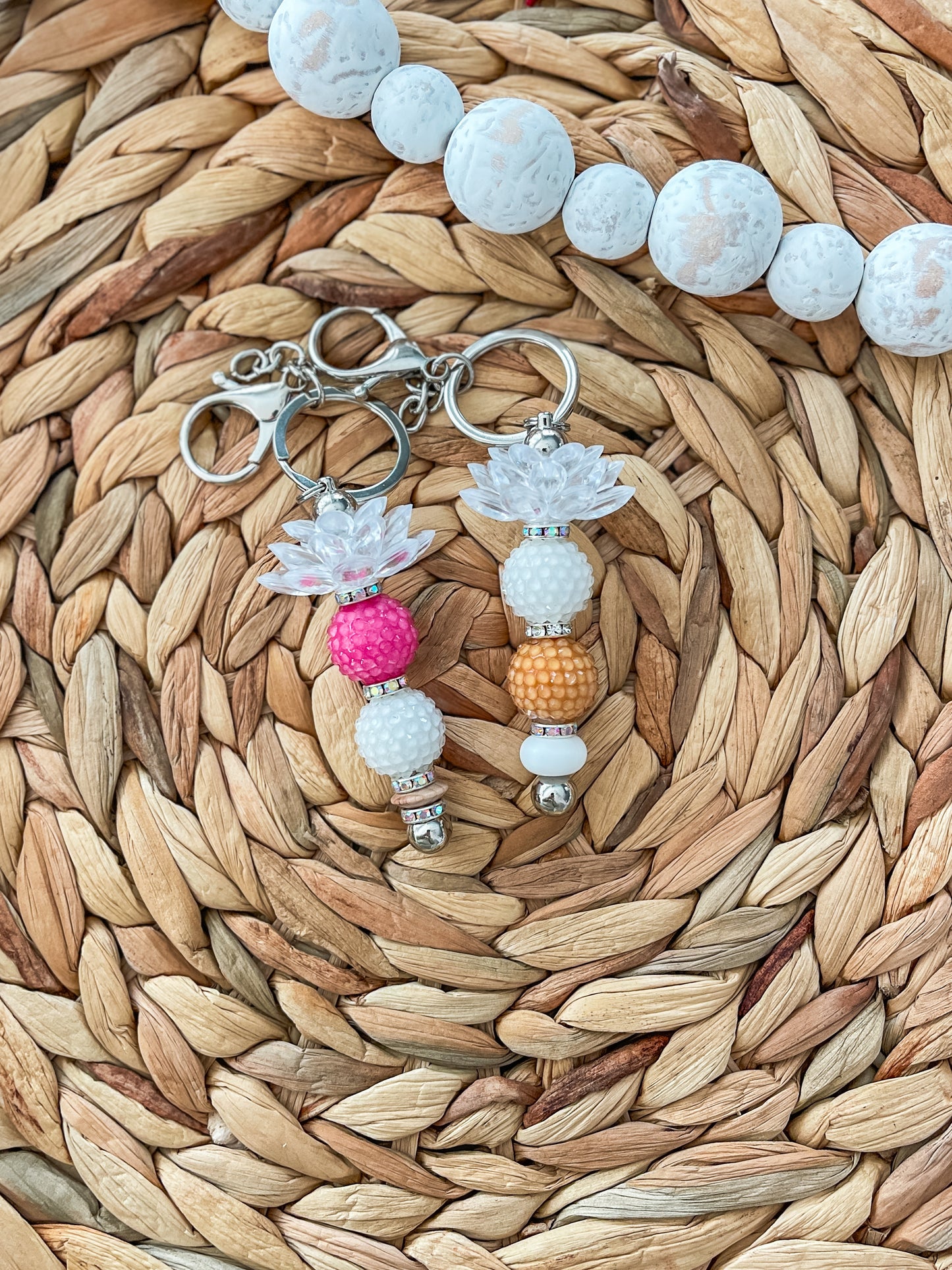 Acrylic Lotus Keychains